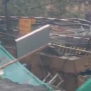 Road Near Masoodpur Flyover in Delhi Collapses After Metro Wall Falls