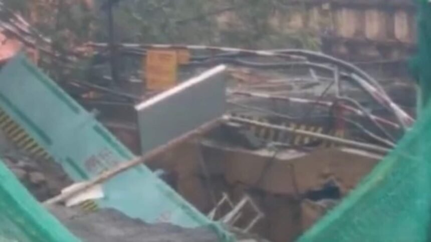 Road Near Masoodpur Flyover in Delhi Collapses After Metro Wall Falls