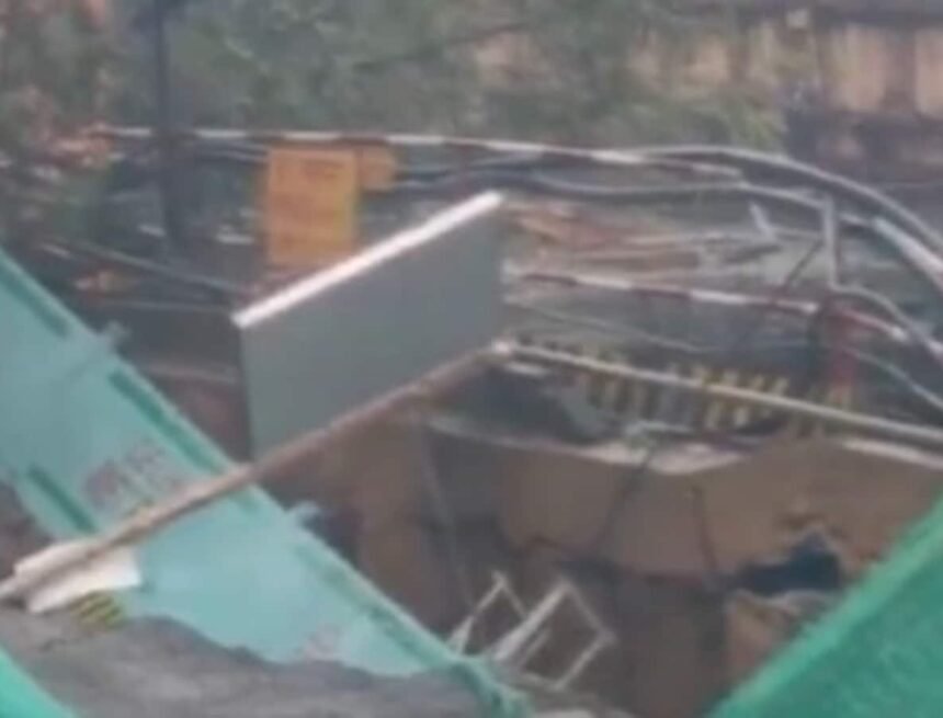 Road Near Masoodpur Flyover in Delhi Collapses After Metro Wall Falls
