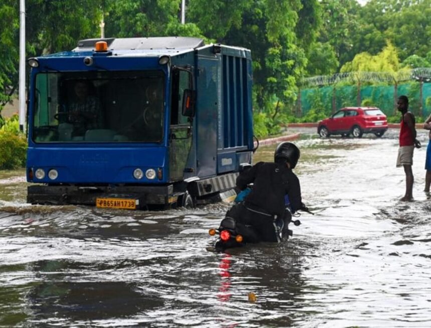 Severe Rainfall Causes Flooding and Traffic Disruptions in GB Nagar